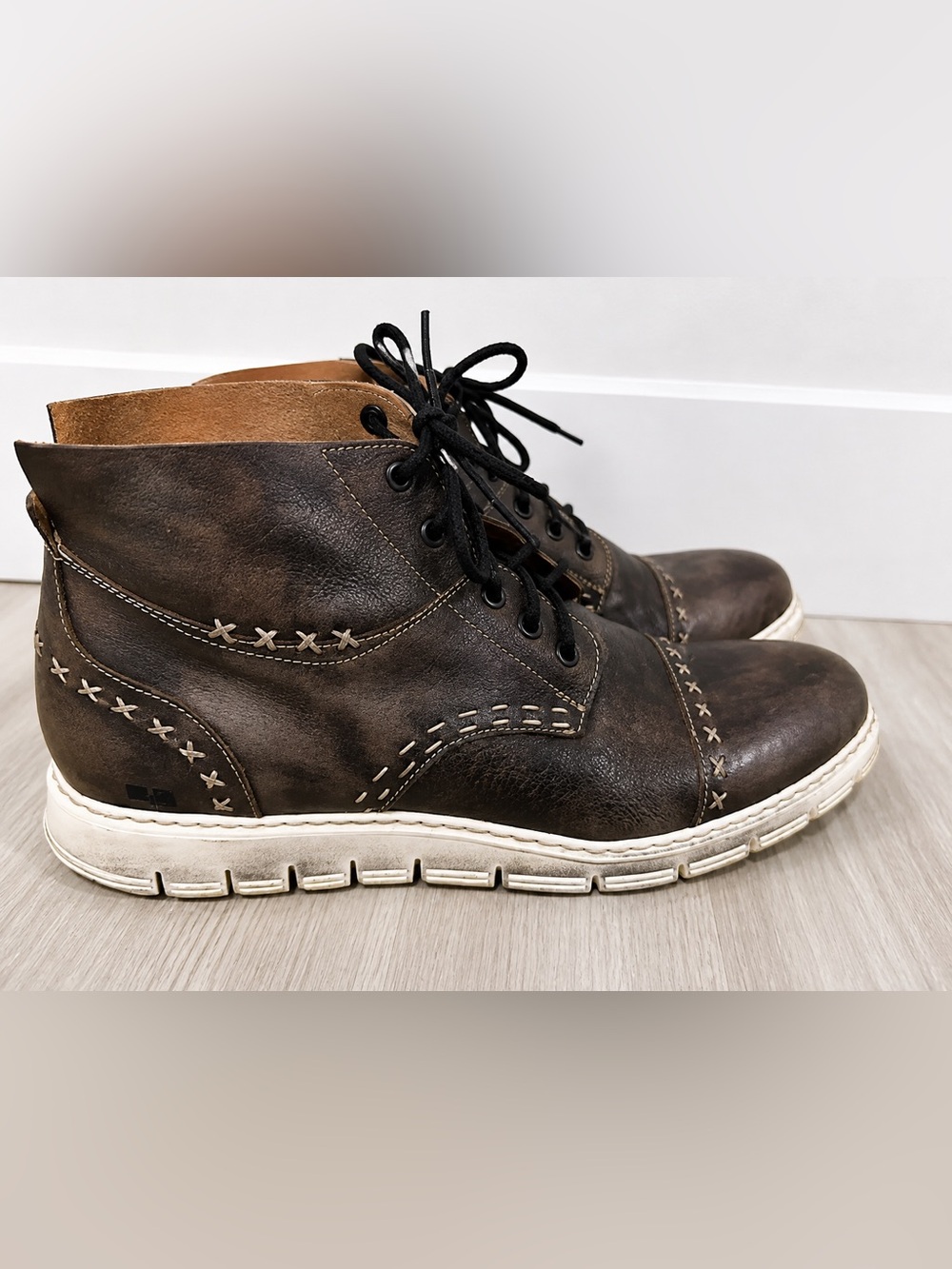 RED|STU Mens Distressed Leather Lace Up Ankle Boots Size 10 USA